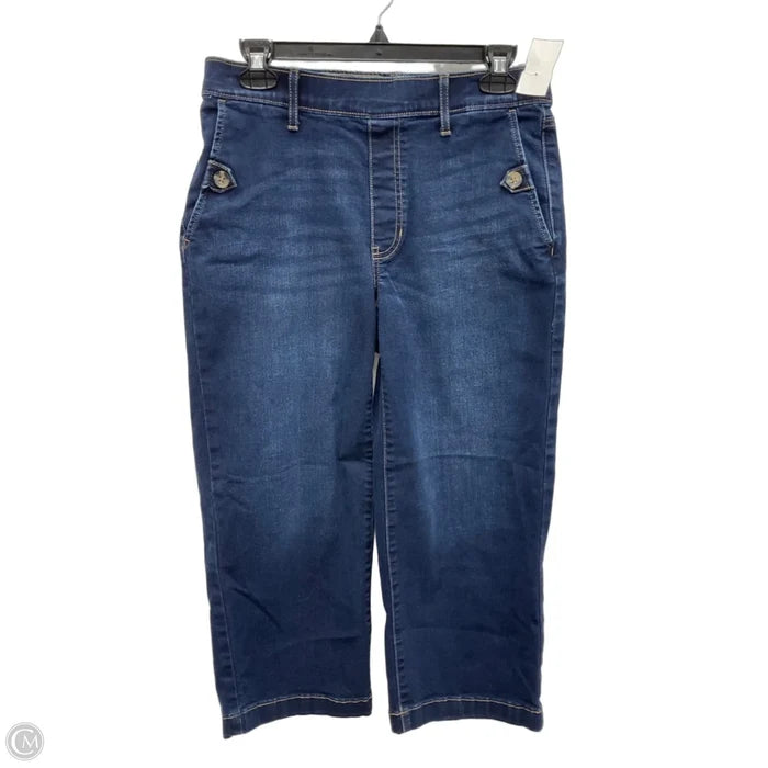 Pants Cropped By Croft And Barrow In Blue Denim, Size: S