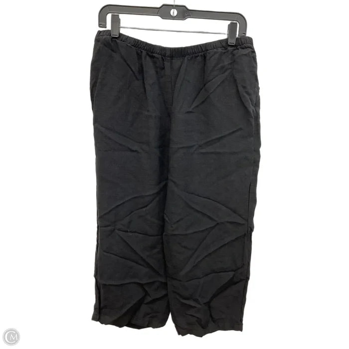 Pants Linen By Eileen Fisher In Black, Size: L
