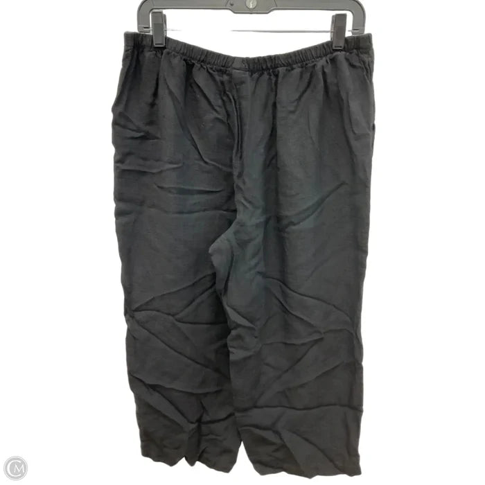 Pants Linen By Eileen Fisher In Black, Size: L