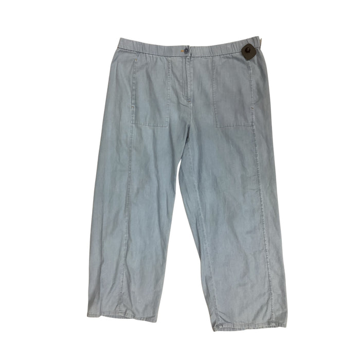 Pants Linen By Eileen Fisher In Blue Denim, Size:14