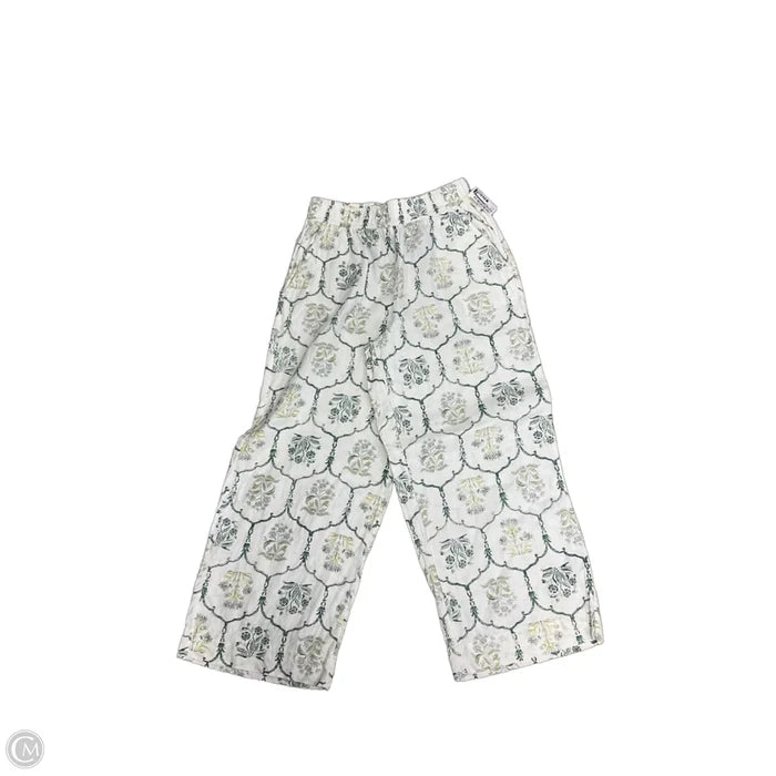 Pants Linen By Rachel Zoe In Green & White, Size: S