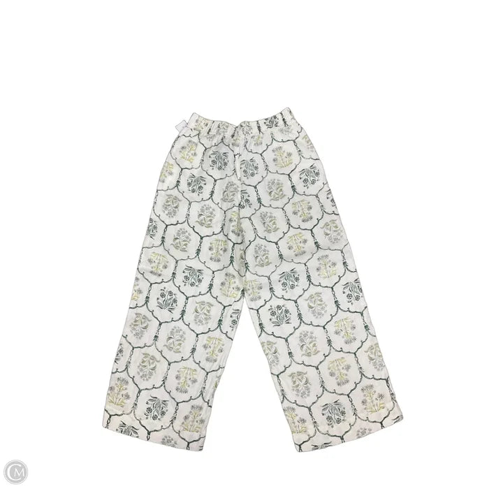 Pants Linen By Rachel Zoe In Green & White, Size: S