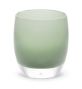 peaceful agate green hand-blown glass votive candle holder