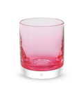petunia rocker, transparent bright pink hand-blown lowball drinking glass