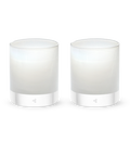 two Polaris rockers, white hand-blown  glass lowball drinking glasses. #option_pair
