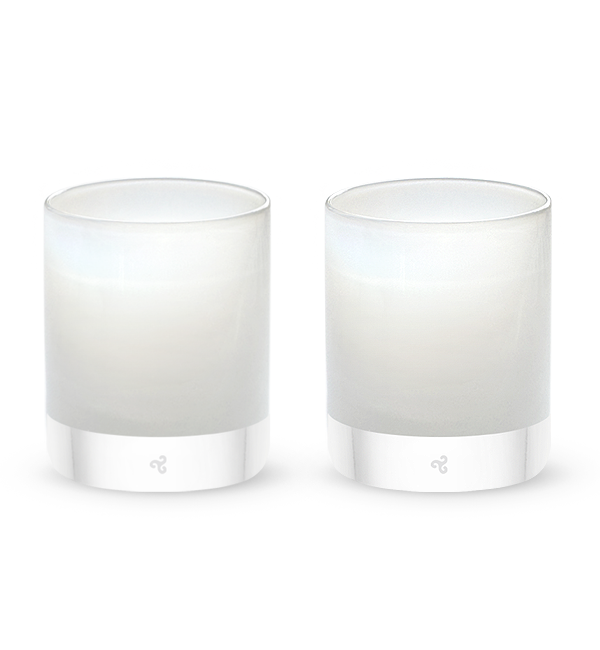 two Polaris rockers, white hand-blown  glass lowball drinking glasses. #option_pair