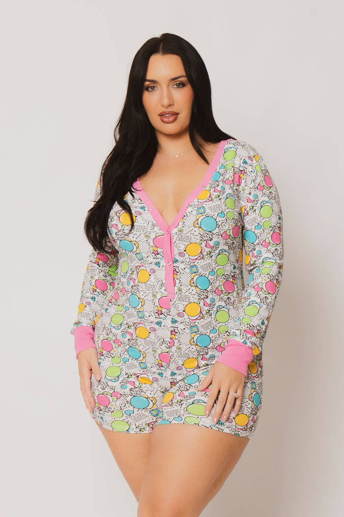 Pop Art - Bobby Jack Pajama Onesie - White