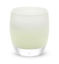 promise cream hand-blown glass votive candle holder