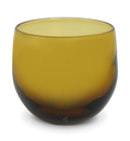 propose a toast deep brown, hand-blown drinking glass.