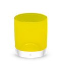 pucker rocker, bright yellow hand-blown lowball glass.