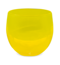 pucker drinker, bright yellow hand-blown drinking glass.