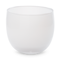 pursuit, stark white hand-blown drinking glass.
