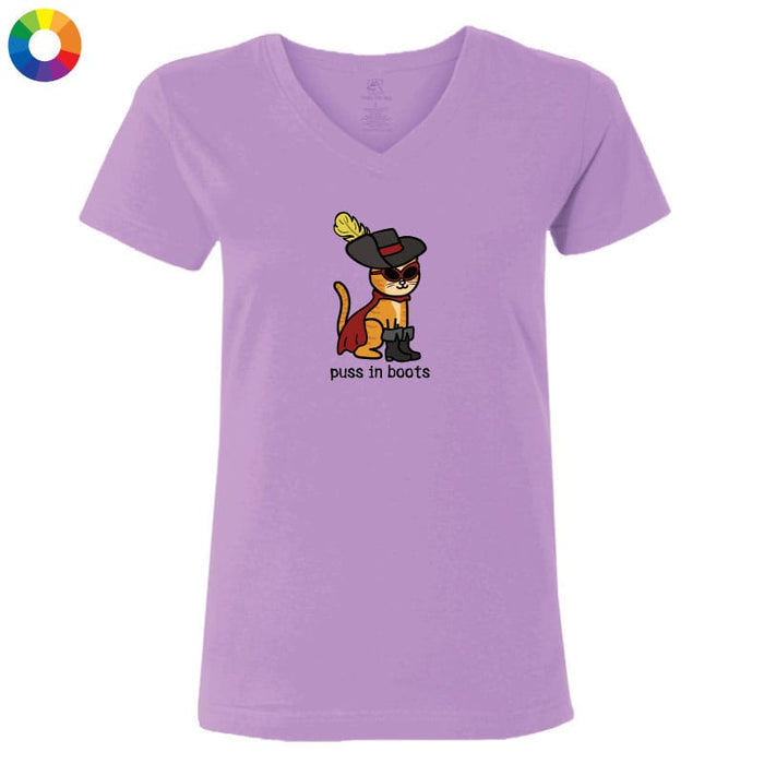Puss in Boots  - Ladies T-Shirt V-Neck