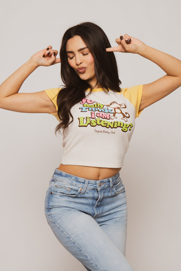 Really - Bobby Jack Crop Raglan Top - Yellow