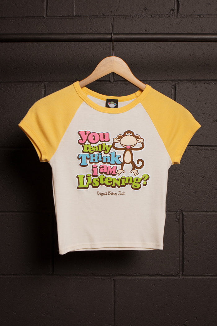 Really - Bobby Jack Crop Raglan Top - Yellow