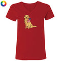 Red White and Golden - Ladies T-Shirt V-Neck