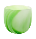 refresh drinker, green and white opaque swirl, hand-blown drinking glass