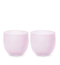 rosé drinker set, two soft pink hand-blown drinking glasses.