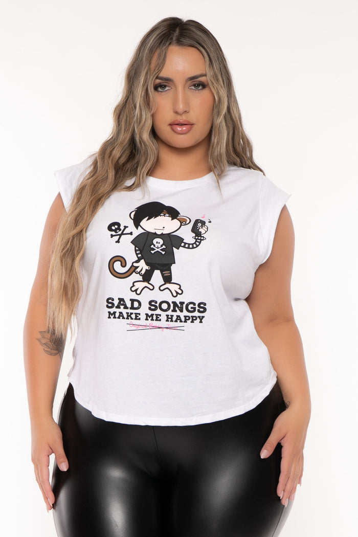 Sad Songs - Bobby Jack Muscle Tee - White