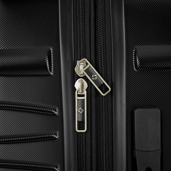 Samsonite Evolve SE Carry On Spinner - logo zipper pulls