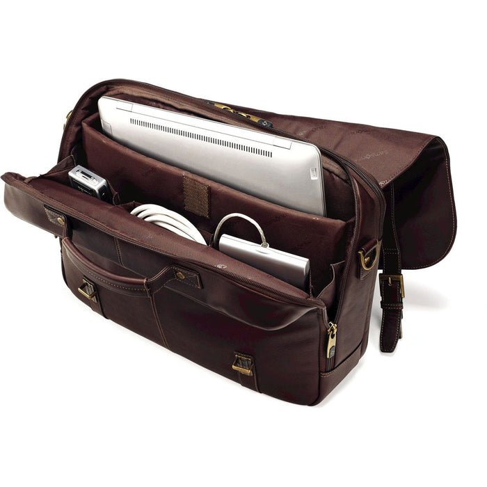 Samsonite Leather Business Cases Flapover Case Dbl Gusset - Lexington Luggage
