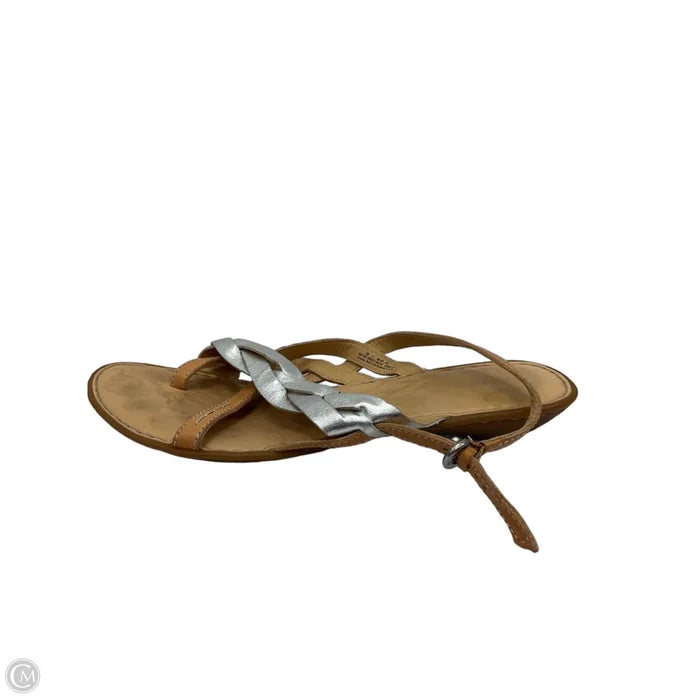 Sandals Flats By Born In Silver, Size: 9
