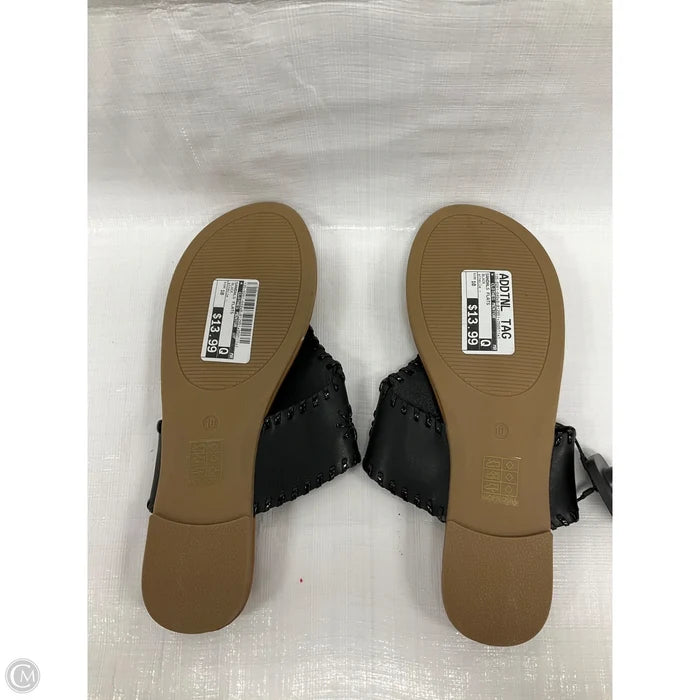 Sandals Flats By Clothes Mentor In Black, Size: 10