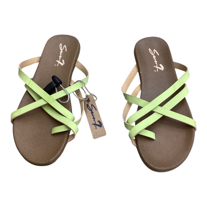 Sandals Flats By Seven 7 In Green, Size:11