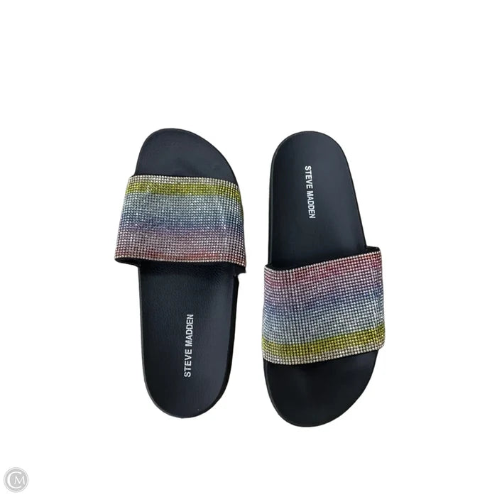 Sandals Flats By Steve Madden In Rainbow Print, Size: 10