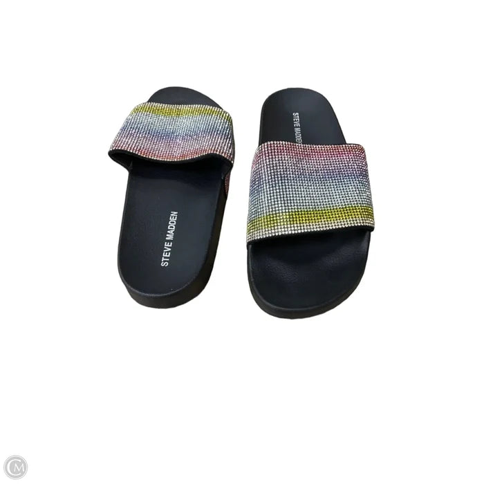 Sandals Flats By Steve Madden In Rainbow Print, Size: 10