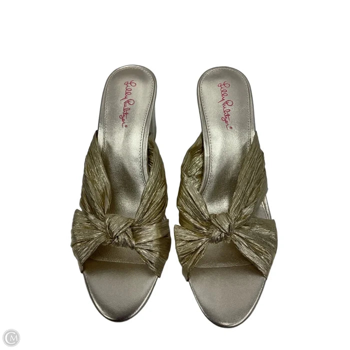 Sandals Heels Block By Lilly Pulitzer In Gold, Size: 10