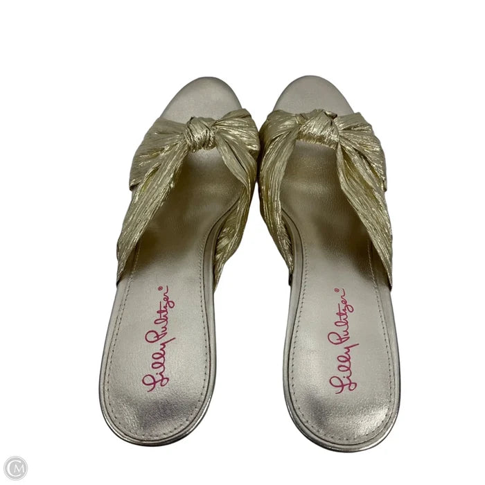 Sandals Heels Block By Lilly Pulitzer In Gold, Size: 10