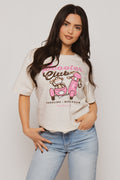 Scooter Club  - Bobby Jack Boyfriend Rhinestone T-Shirt -Ivory