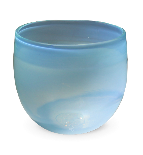 seabreeze drinker, light blue hand-blown drinking glass.