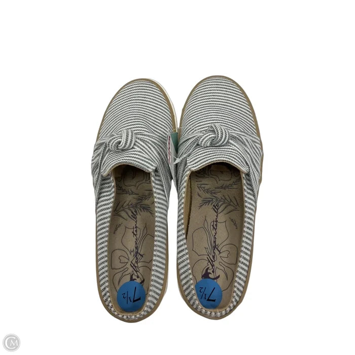 Shoes Flats By Clothes Mentor In Blue & White, Size: 7.5