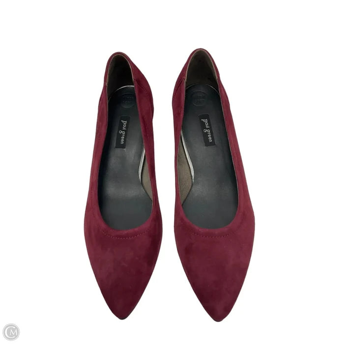 Shoes Heels Block By Paul Green In Maroon, Size: 7.5
