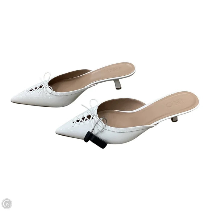 Shoes Heels Kitten By Inc In White, Size: 9.5