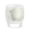 silver leaf, hand-blown white glass votive candle holder with silver leaf