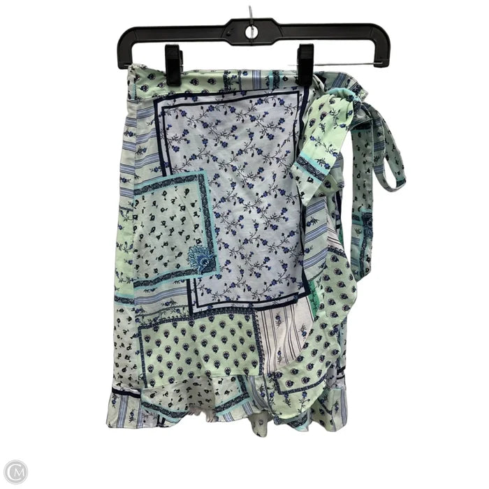 Skirt Midi By Loft In Blue & Green, Size: 2p