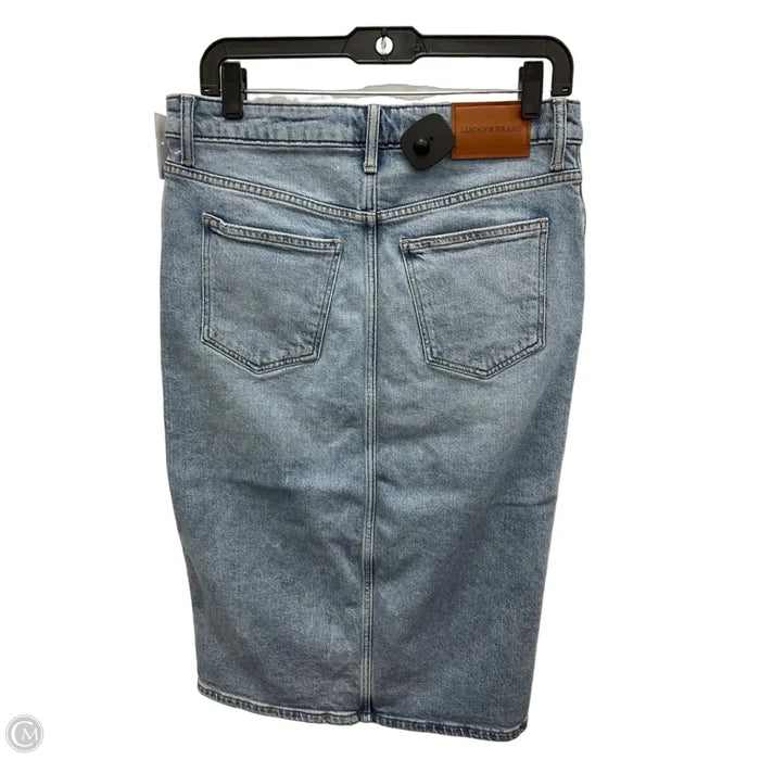 Skirt Midi By Lucky Brand In Blue Denim, Size: 8
