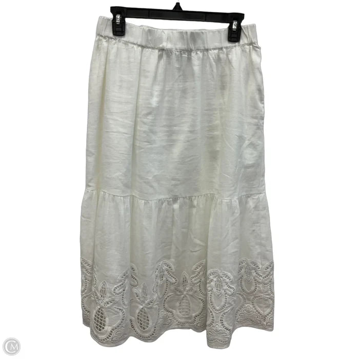 Skirt Midi By Talbots In White, Size: S