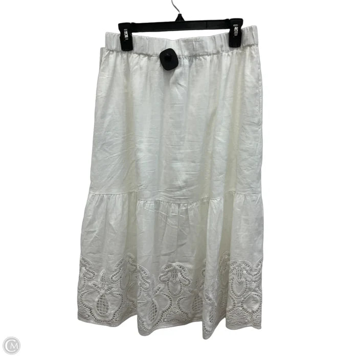 Skirt Midi By Talbots In White, Size: S