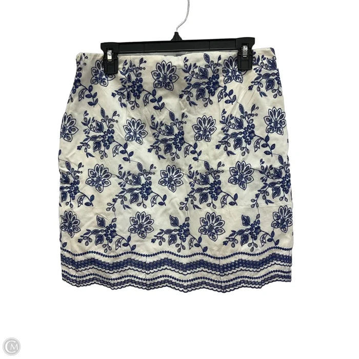 Skirt Mini & Short By Loft In Blue & White, Size: 8p