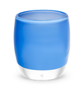 sky high blue hand-blown glass votive candle holder