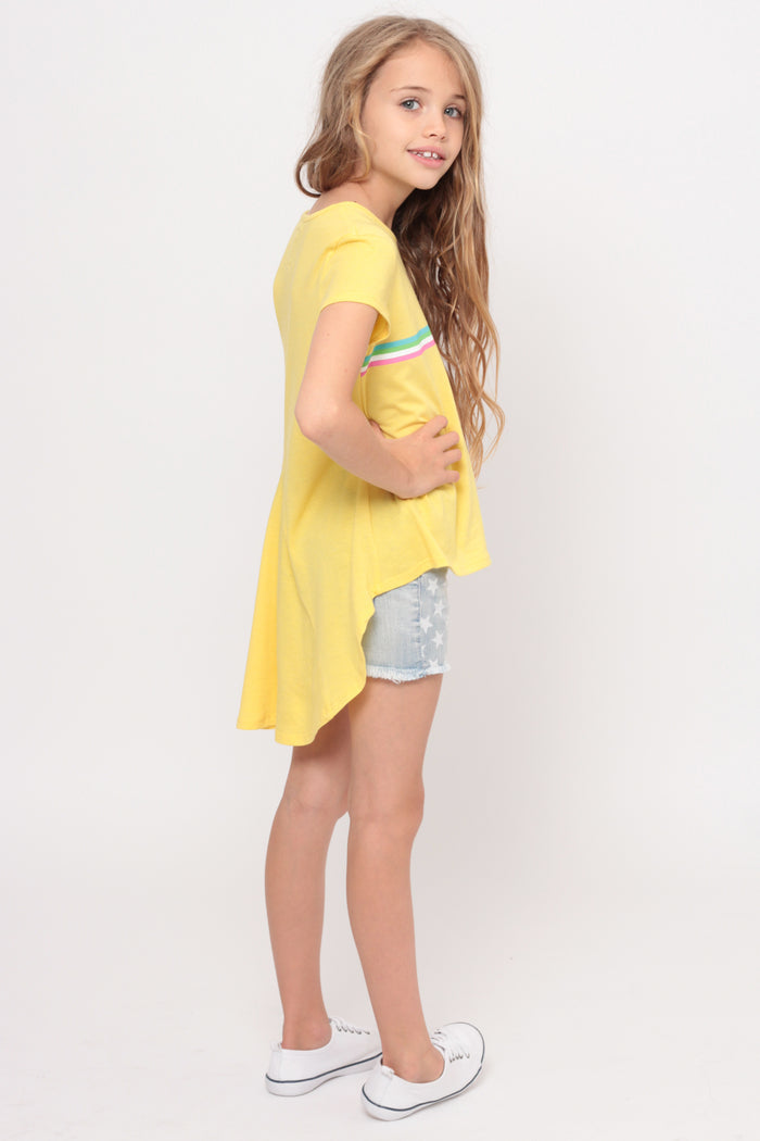 So Over It | Hi-Low Ruffle Back Top - Yellow