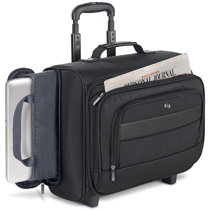 Solo New York Columbus Rolling Overnighter Case - side laptop entry