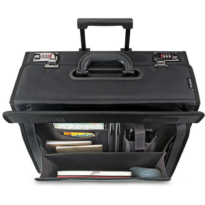 Solo New York Herald Rolling Catalog Case - Front compartment Packed