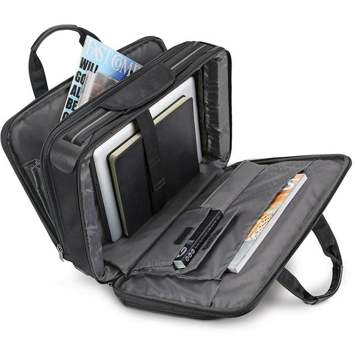 Solo New York Paramount Retractable Strap Briefcase - Front Pocket Packed