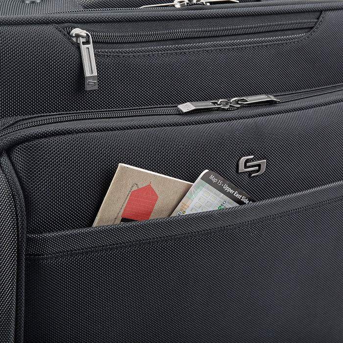 Solo New York West Side Rolling Overnighter Case - front stash pocket
