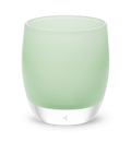 spirit, light mint green, hand-blown glass votive candle holder